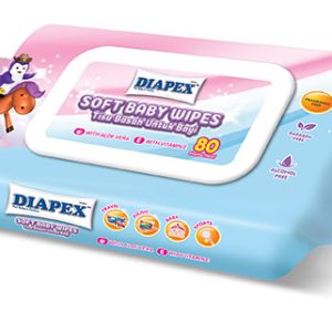 Diapex Soft Baby Wipes, 80 Sheets (Cap)