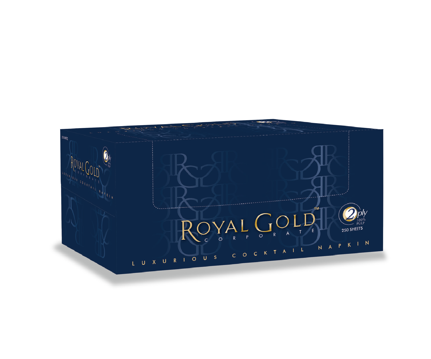 Royal Gold Corporate Cocktail Napkin, 2 ply